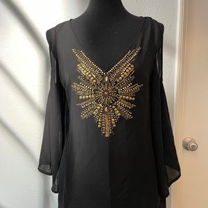 Silk Embellished long Shirt- size S/P